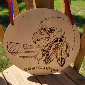 Handcrafted wooden pyography wall sign /home decoration